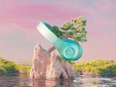 The Fantasy Land of Headphones #01 3d blender design production