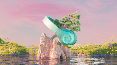 The Fantasy Land of Headphones #01 3d blender design production