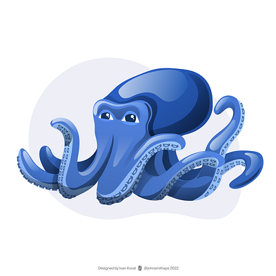 Octopus cartoon design icon illustration vector