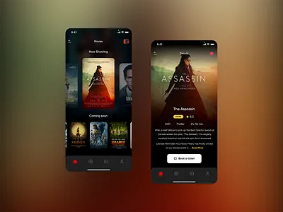 Movie App Online Ticketing app design app ui design clean movie tracking app design entertainment app design modern app design modern app designer movie tracking online ticket booking app design trendy app design ui designer ux designer website designer