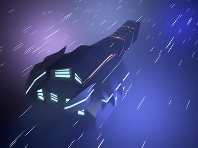 3D Spaceship Traveling at Lightspeed 3d c4d cinema4d design graphic design model motion graphics spaceship