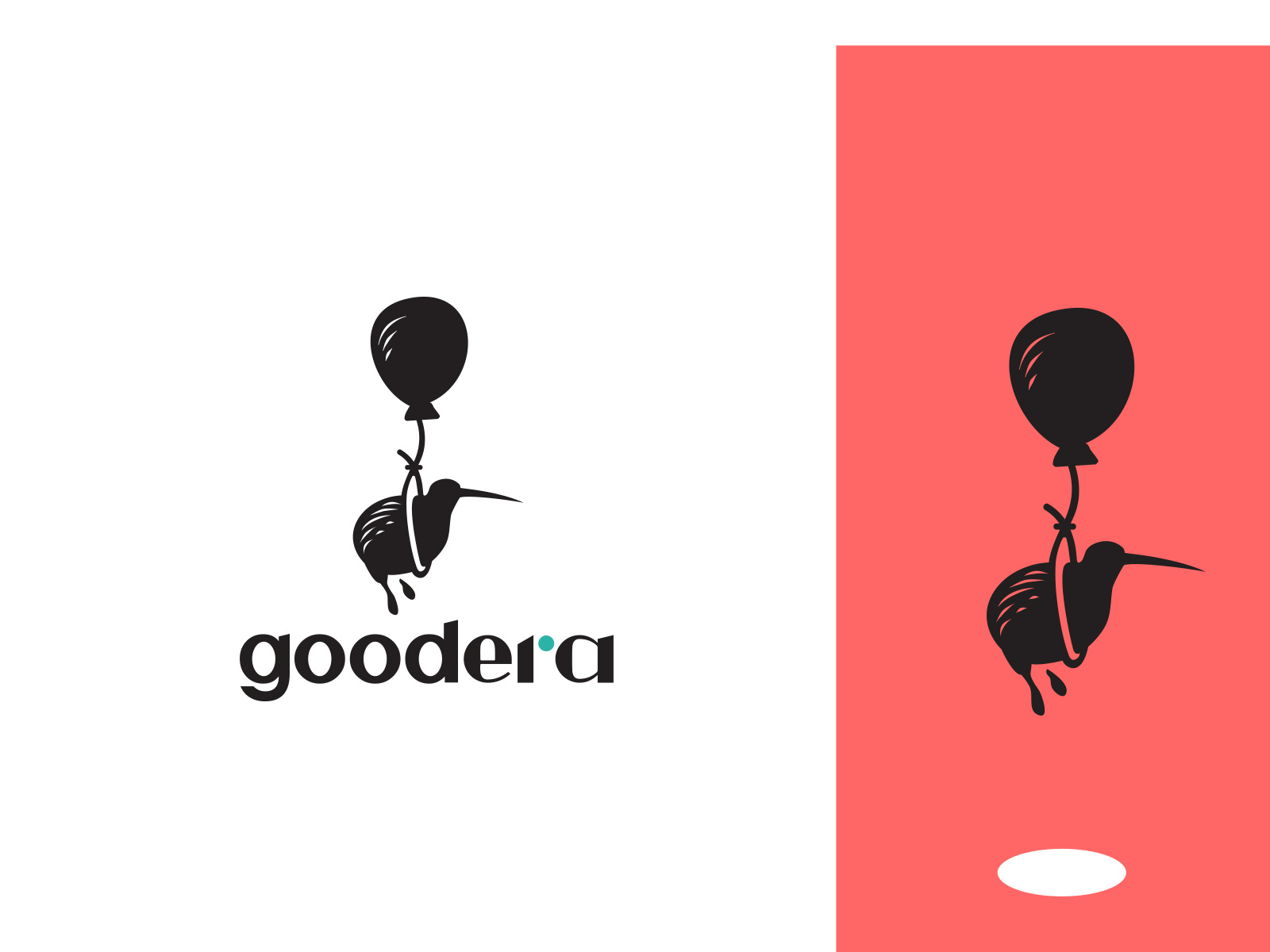 Flying Kiwi agency animal balloon bird bold branding clean conceptual creative design icon illustration kiwi logo