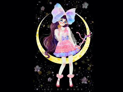 lovely Illustration works art design figure illustration illustration procreate qrcode son insert