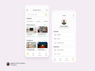 Mobile UI - An Online Marketplace for an online store design mobile design ui