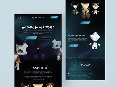 Dawners - Landing page for an NFT collection blockchain crypto design figma figmadesign flat graphic design landing page logo nft nfts ui ui design