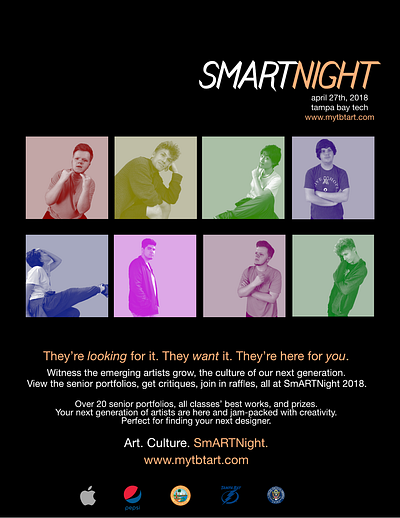 SmARTNight Advertisement | Tampa Bay Tech advertisement branding design logo photography