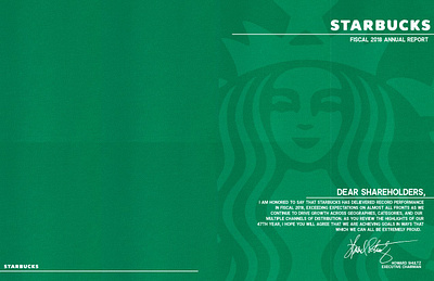 Starbucks Fiscal Year Report Design branding design logo