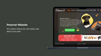 Petorner website app design illustration logo minimal ui ux