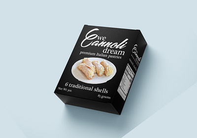 We Cannoli Dream Italian Pastries Box Design branding design graphic design logo mockup vector