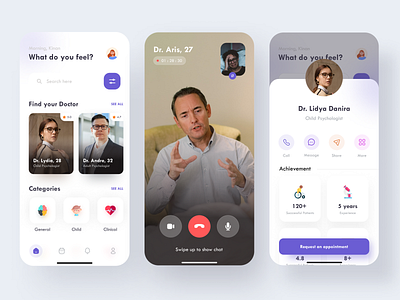 Heyling - Medical Mobile App🩺 app care clean design doctor doctor app doctor appointment health health app healthcare medical medical app medicine mental mobile patient app ui ux