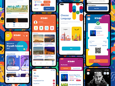 RIYADH IMAGINE : RIYADH SEASON APP 3d animation app branding design event graphic design icon illustration logo management motion graphics riyadh season app typography ui ux vector