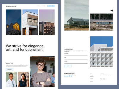 M Architects 002 architecture atchitects austin austin texas concept design elegant figma flat grid landing page minimal minimalistic mockup texas ui ux website