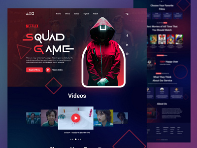 Squad Game Landing Page design graphic design hero section hero section ui home page landing page landingpage movie movie landing page movie web squid squid game squid game landing page ui ui design ui ux web page webdesign website website design