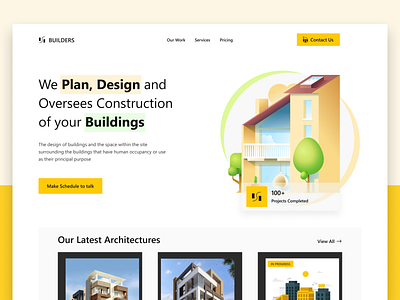 BUILDER Architecture Website Landing Page 3dillustration agency architecture branding builders designideas engineering herosection house landingpage minimal minimali services uiuxdesigner webdesign website webuiux