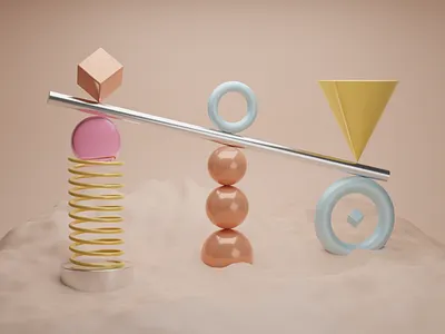 Scene 3 3d abstract blender branding material render scene