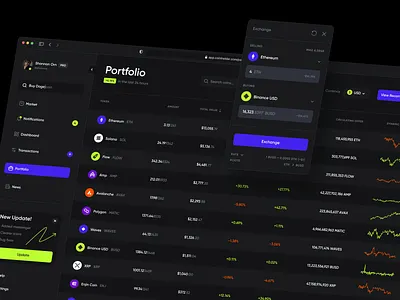 Crypto Wallet App Concept bitcoin blockchain concept crypto crypto wallet crypto website cryptocurrency dark ethereum finance interface nft trading ui ui visual design ux wallet web web design website