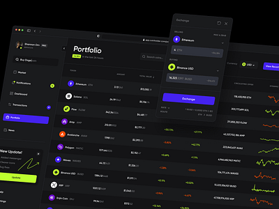 Crypto Wallet App Concept bitcoin blockchain concept crypto crypto wallet crypto website cryptocurrency dark ethereum finance interface nft trading ui ui visual design ux wallet web web design website