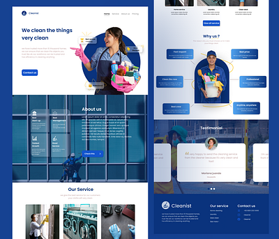 Landing page UI Design - Cleaning service app branding cleaning landing page service ui