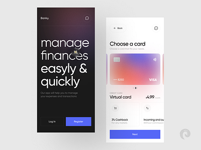 Banky Onboarding | Mobile App app clean design minimal ui ux