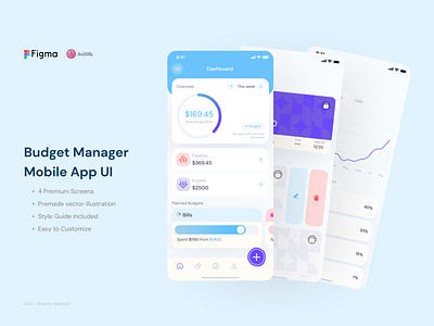 Budget Manager Mobile App Concept app budget app design budget manager app budget manager mobile app budget planner app concept app finance app mobile app mobile design mobile ui productivity app wallet app