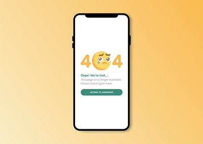 404 Page - DailyUI #008 404 dailyui error error page mobile not found ui