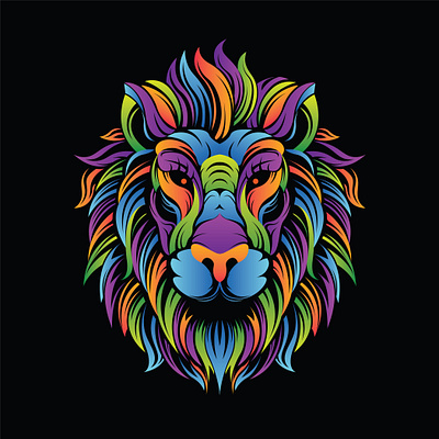 Lioness abstract animation clothing design colorful design design art digitalart illustration lion logo nft nft art popart predator