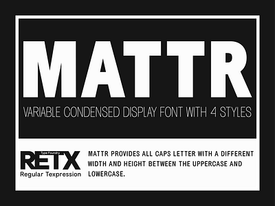 RETX Mattr branding graphic design type design typeface typography