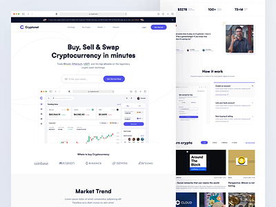 Cryptonet - Landing Page branding clean crypto cryptocurrency design flat landingpage layout minimalist ui uiux website