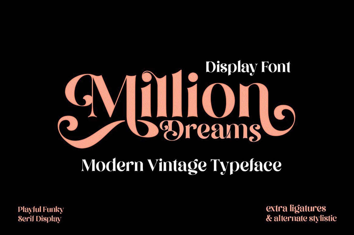 Million Dreams Vintage Typeface app branding design display font graphic design illustration logo serif typeface typography ui ux vector vintage