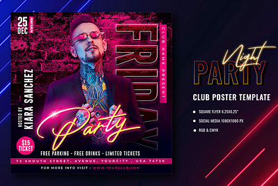Club Party Poster Template branding