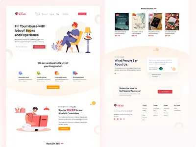 Online Book Store Landing Page book app book house bookreader design ebook graphic deisgn landing landing page landingpage nft art online book ui ui design uidesign web design web template website library