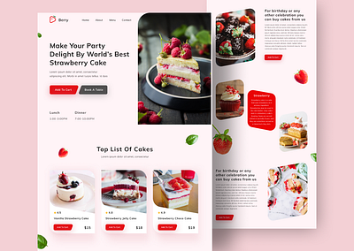 Strawberry Cake Website cake website design designinspiration strawberry website ui ui daily ui design ui inspiration uiux uiwebdesign user experience user interface ux reaserch web web header web mockup webdesign website design website template webuidesign