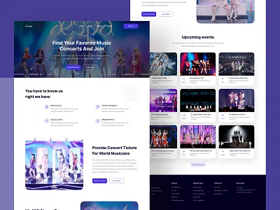 Concert Ticket Landing Page UI band buy concert design download kit music product sing singer song ticket ui website