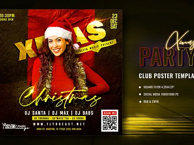 Merry Christmas Party Poster Template events