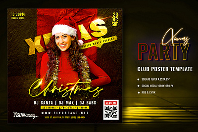Merry Christmas Party Poster Template events