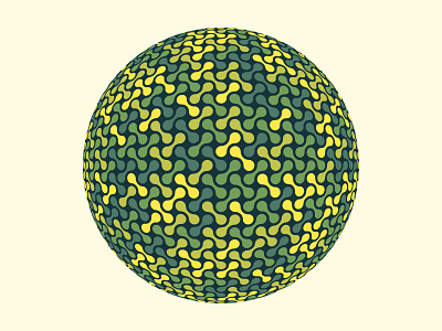 Metaballs Pattern Sphere (Green Yellow) 3d ball balls blobs circle connected geometric geometrical globe green metaball metaballs orb pattern pattern design patterns shape shapes sphere yellow