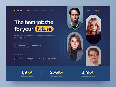 Jbs.me - Jobseeker Landing Page agency carrer company header hero image homepage job job finder job portal job search job seeker job site jobs landing page recruitment ui uiux ux web design website