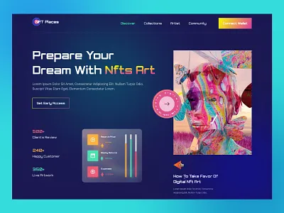 Web Design for NFT Marketplace bitcoin branding clean creative crypto cryptocurrency design landing page marketplace modern art modern design nft nft design nft marketplace nfts ui ui design website
