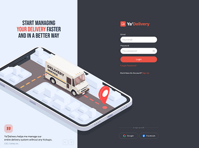 Delivery System Web Application app delivery design illustration landing layout mockup ui ux website