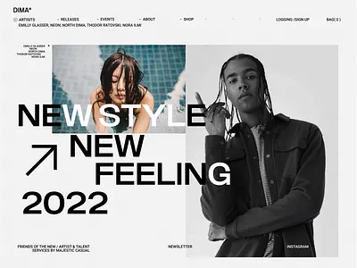 UI/UX WEBSITE DESIGN FOR DIMA abstract adobe branding fashion fashion website graphic design homepage landing page logo minimal street streetwear ui ui design ux web design webdesign website website design xd design