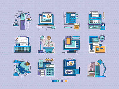 Blue Lab - An Illustration/icon set design graphic design gui icon illustration set