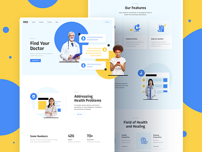 Medical Website design doctor figma health landing medical responsive sketch ui ux xd