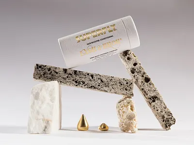 Superfly branding foxtrotstudio gold hairserum hotstamping identity label labeldesign packaging packagingdesign poland tubedesign