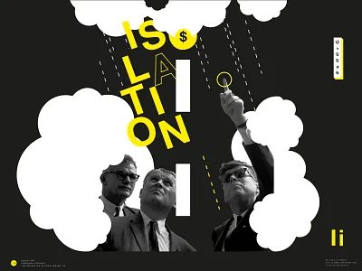 Helvetica Glyphs Studies - Isolation clouds collage experimental font glyphs hevetica iampommes isolation jfk kennedy pommes poster project retro black and white series studies text typography vintage yellow