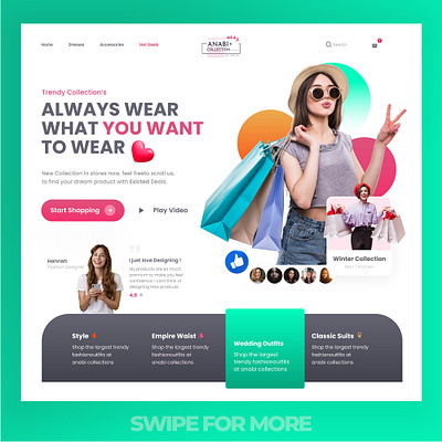 Women's clothing brand Landing Page app branding design figma design illustration landing page ui ux