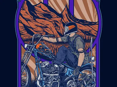 Living chopper brand design branding cover album graphic design illustr illustration kustom kultur lowbrow motorcyclye psychedelic stoner trippy typography