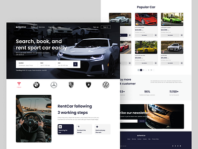 Rental Car Landing Page branding car daily ui indonesia landing page minimal rent rent car rental car sport car ui ui design web design website