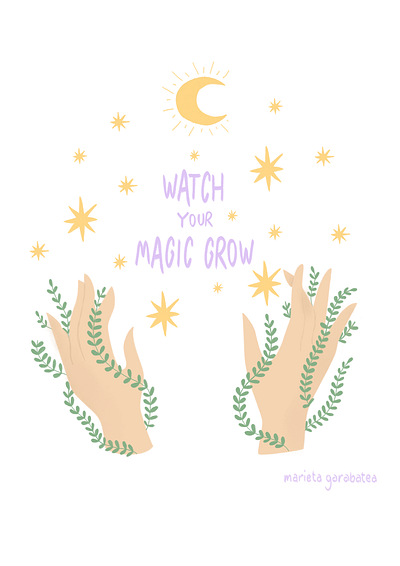 Watch your magic grow art design digitalart digitalillustration hands illustration magic