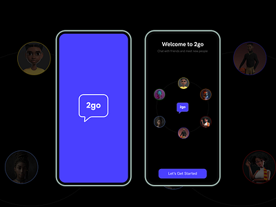 2go Unboarding Screen 2go appdesign chatapp splash screen unboarding screen