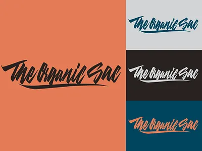The Organic Sac - Lettering for cannabis brand from California branding calligraphy clothing design fashion font free hand lettering identity lettering logo logotype mark packaging script sketches streetwear type typo typography